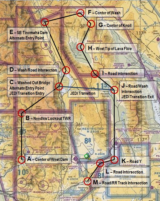Sidewinder Low Flying Route Map