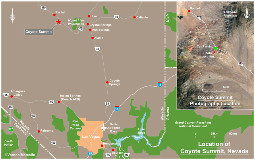 Coyote Summit Location Map