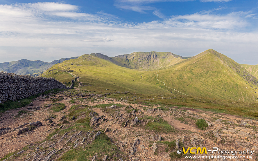 View looking towards Striding Edge and the summit of Helvellyn